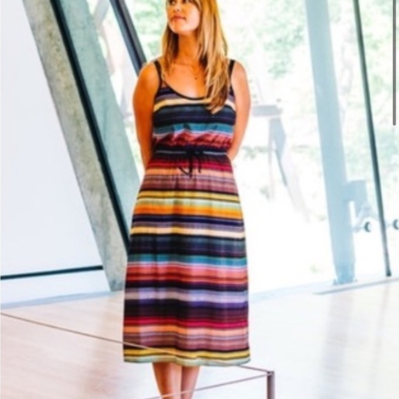 Athleta Havana‎ Rainbow Stripe Midi Sundress - Picture 4 of 15